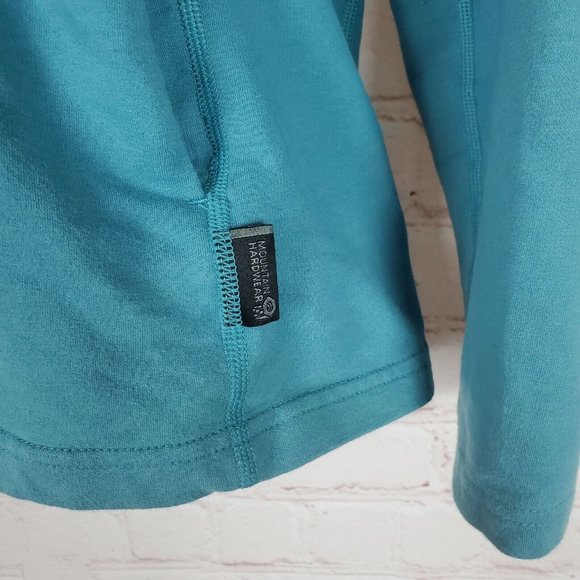 Mountain Hardwear 1/4 Zip Pullover Sweatshirt Womens Medium Teal Hoodie Cotton - Picture 6 of 12